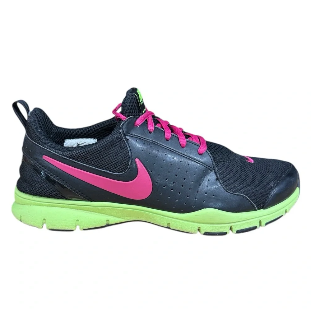 Nike Women’s Training TR Athletic Shoes Black/Pink/Lime 454445-063 Size 9